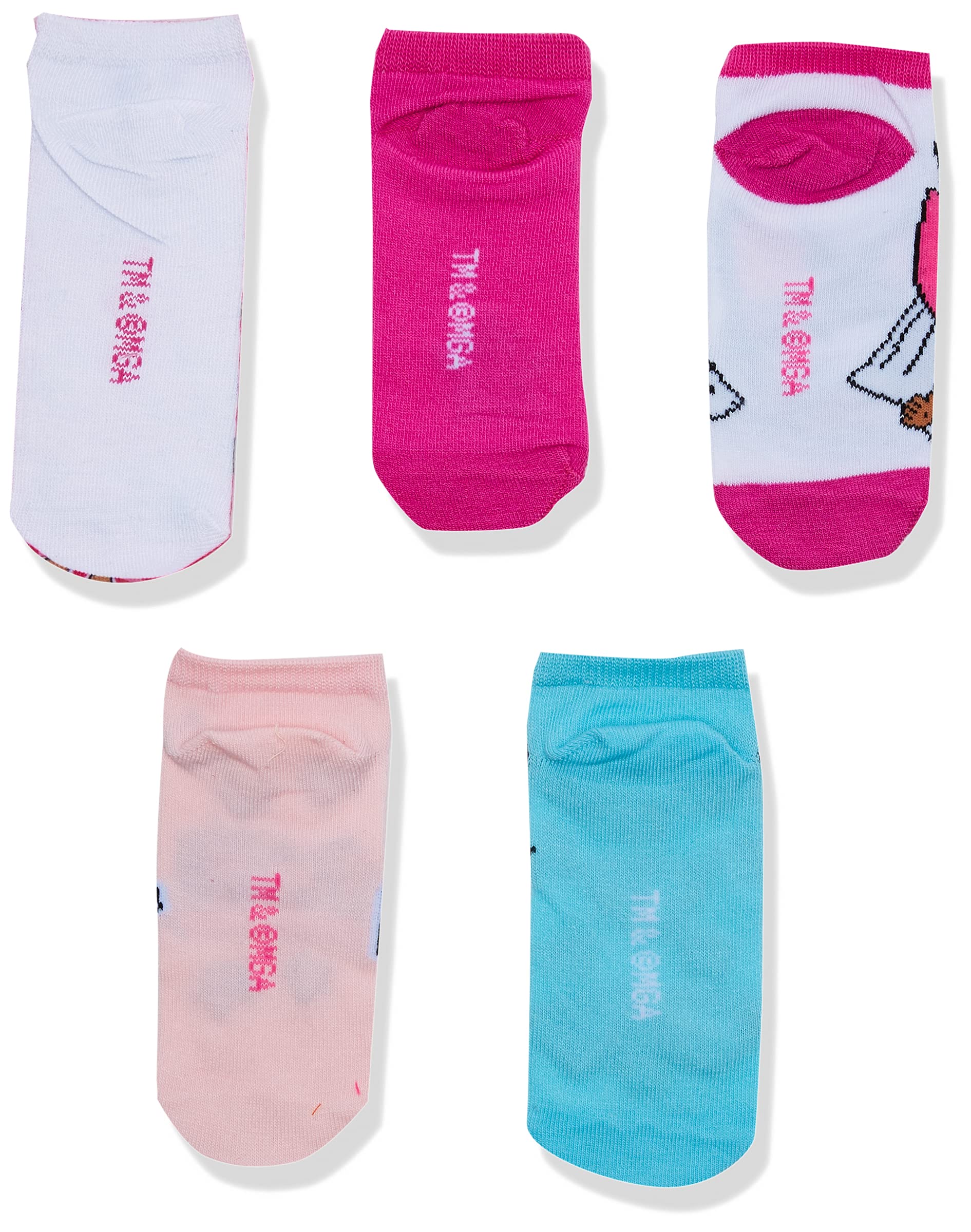 L.O.L. Surprise! girls Lol Surprise! 5 Pack Shorty Socks, Assorted Pink, Shoe Size 3-8 US