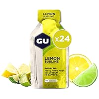GU Energy Original Sports Nutrition Energy Gel, Vegan, Gluten-Free, Kosher, and Dairy-Free On-the-Go Energy for Any Workout, 24-Count, Lemon Sublime