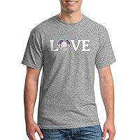 Threadrock Men's Love Trump American Flag Heart (Horizontal Love) T-Shirt - Large, Sport Gray