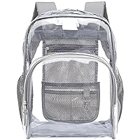 F-color Clear Backpack Heavy Duty - Large Clear Backpacks for School PVC Transparent Bookbag for Students Work Travel