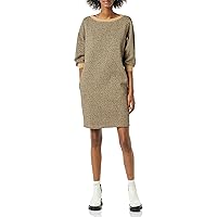 Amazon Essentials Women's Fleece Blouson Sleeve Crewneck Sweatshirt Dress (Available in Plus Size)