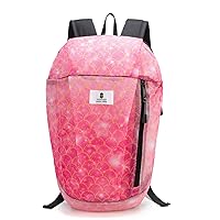 Mesh Backpack Floral Mini Backpack Lightweight See Through Adults 10L Outdoor Small Day Backpack (Pink Mermaid)