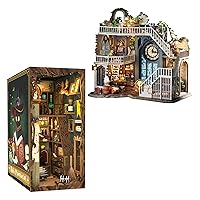 CUTEBEE DIY Book Nook Kit, DIY Dollhouse Booknook Kit Bookshelf Insert Decor Alley, Bookends Model Build-Creativity Kit with LED Light(Magic Pharmacist)(Magic House)