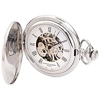 Charles-Hubert, Paris 3929 Premium Collection Stainless Steel Mechanical Pocket Watch