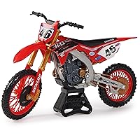 Authentic Justin Hill 1:10 Scale Collector Die-Cast Toy Motorcycle Replica with Race Stand, for Collectors and Kids Age 5 and Up