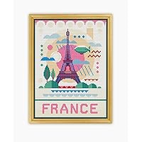 Eiffel Tower CS2352-2 - Counted Cross Stitch Pattern. Only Printed Pattern Inside. No Fabric, Threads, Needles, Hoops.