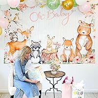 Kate Aspen Pink Woodland Baby Shower Decorations Photo Backdrop Banner/Photo Prop/Photo Booth, Nursery Decor