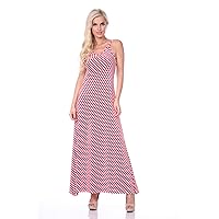 white mark Women's Backless Striped Maxi Dress