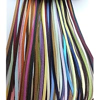 Multi-Color Faux Leather Suede Beading Cord (20 Pieces) (1 Foot)