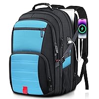 Travel Backpack, Extra Large Backpack, tazbuzo Laptop Backpack for Men Women, Big Backpack, 50L Water Resistant Flight Approved Business Work College Computer Heavy Duty Bag, Fits 17 Inch Laptop, Blue