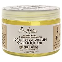 Shea Moisture 100% Extra Virgin Coconut Oil Head-to-Toe Nourishing Hydration for Unisex, 10.5 Ounce