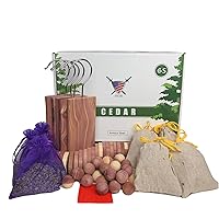 Mixed 65 Pack for Clothes Moth Protection - Cedar Hangers, Rings, Balls, Sachets & Dried Lavender Sachets. Premium Quality USA Wood for Closet/Drawers, Protect Clothing with Home Fragrance to Love.
