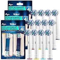 Replacement Brush Heads for Oral B- Pack of 12 Cross Generic Electric Toothbrush Heads for Oralb Braun- Crossact Toothbrushes Compatible with Most Oral-B Bases- Quality Action Bristles