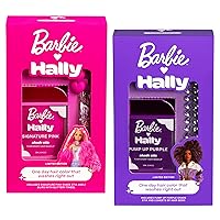 Barbie x Hally Kids' Hair Color Bundle | Pink & Purple Dye Set | Accessories, Makeup, Movie Merch | Clips & Gems | 1-Day Washable Colors