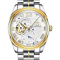 Carnival Men's Automatic Watch Tourbillon Sapphire Glass Stainless Stell Bnad Skeleton Dial Watches