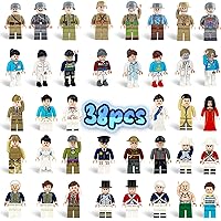 38PCS Minifigures Stuffer, Different Occupations Mini Figure Toy Including Pirate Military Medical Personnel, Minifigures Building Bricks, Kids for Christmas, Birthday Party Supplies, Easter Eggs