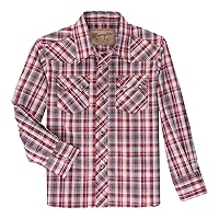 Wrangler Boys Retro Long Sleeve Shirts - Red 112337471 (US, Alpha, XX-Large)