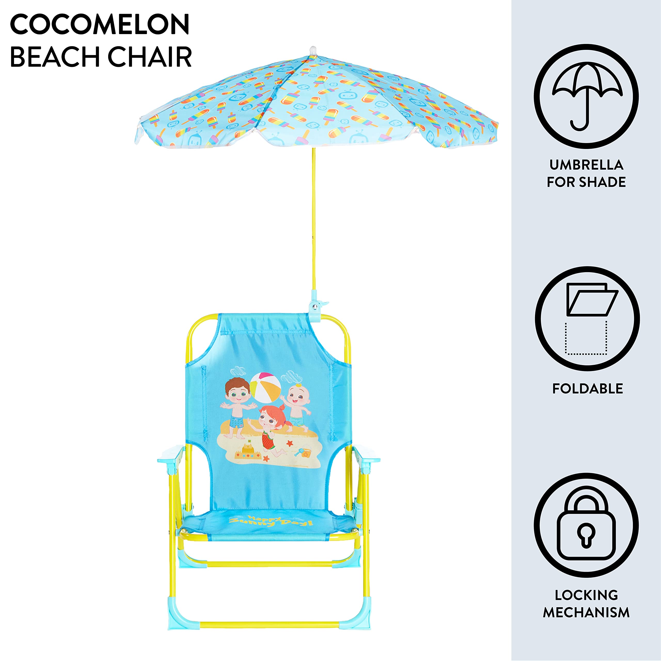 Idea Nuova Kids Outdoor Beach Chair with Umbrella, 12