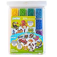 17605 Assorted Fuse Beads Kit with Storage Tray and Pattern Book for Arts and Crafts, Multicolor, 4001pcs