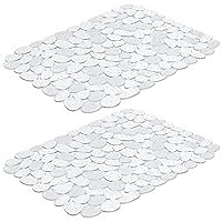 Bligli Pebble Sink Mat for Stainless Steel/Ceramic Sinks, PVC Eco-Friendly Sink Protectors for Bottom of Kitchen Sink, Dishes and Glassware, Fast Draining, 15.7 x 11.8 inch (2 Pack, Bling Clear)