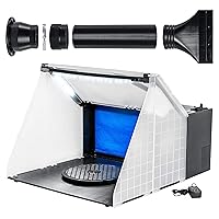 Master Airbrush Brand Lighted Portable Hobby Airbrush Spray Booth with LED Lighting for Painting All Art, Cake, Craft, Hobby, Nails, T-Shirts & More. Includes 6 Foot Exhaust Extension Hose