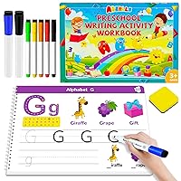 Handwriting Practice Book for Kids, Toddler Preschool Learning Activity for 3 4 5 Year Old, Kindergarten Educational Toys, Montessori Toys Learn Number Letters/ Shapes/ Animal/ Sight Words Workbook