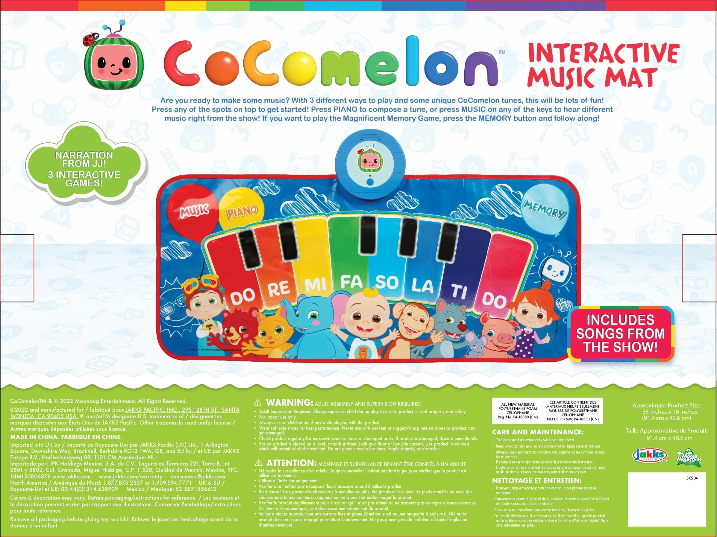 Cocomelon Music Mat Electronic Piano Dance Mat for Kids