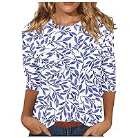 Women's Shirts Dressy Casual Casual Shirts for Women Women's Work Tops Womens Elbow Length Sleeve Tops Tee Shirts for Women Dressy Tops for Women Clothes Women Shirts for Blue L