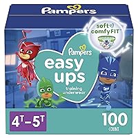 Pampers Easy Ups Boys & Girls Potty Training Pants - Size 4T-5T, 100 Count, Training Underwear (Packaging May Vary)