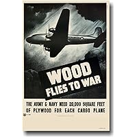 Wood Flies To War - Vintage Reprint Poster