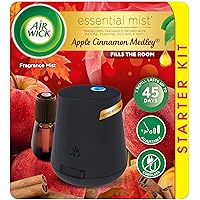 Air Wick Essential Mist Starter Kit (Diffuser + Refill), Apple Cinnamon, Fall Scent, Fall Spray, Essential Oils Diffuser, Air Freshener (Pack of 3)