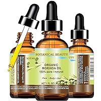 ORGANIC Moringa Oil 100% Pure Natural Undiluted 1 Fl.oz.- 30 ml for Face Skin, Hair, Lips, Body, Nails Rich in Vitamin C, Vitamin E by Botanical Beauty