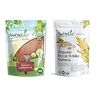 Food to Live Organic Quinoa Bundle - Organic Red Quinoa, 1 Pound and, Organic Royal White Quinoa 1 Pound - Non-GMO, Kosher, Vegan