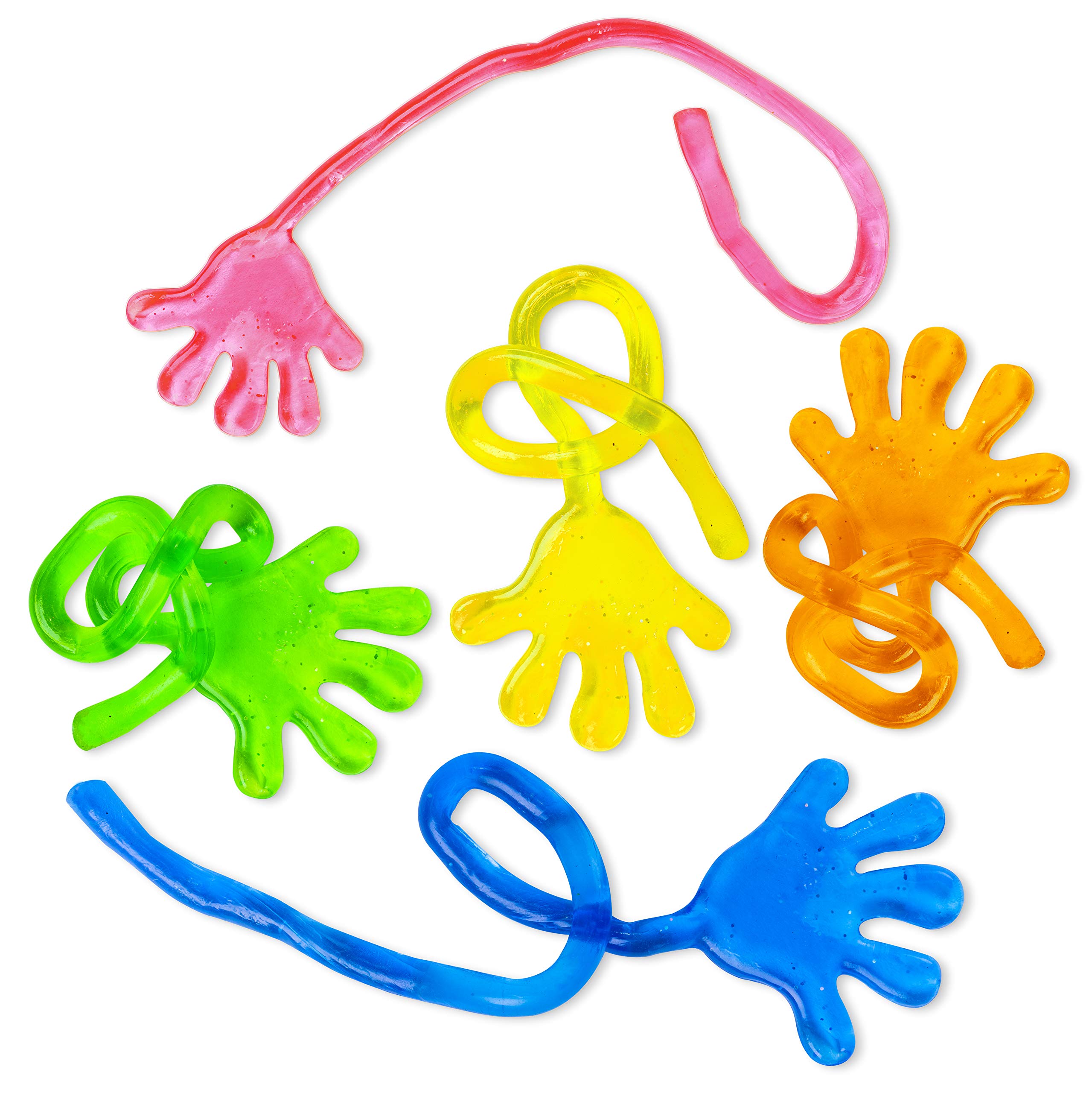 Vinyl Glitter Mini Sticky Hands Toys for Children Party Favors, Birthdays - 1 1/4