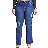 YMI Women's Junior Plus Size Basic Flare Jean