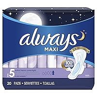 Maxi Extra Heavy With Wings Overnight Pads, 20 Count (Pack of 2)