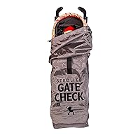 J.L. Childress DELUXE Gate Check Bag for Umbrella Strollers - Premium Heavy-Duty Durable Air Travel Bag, Adjustable Shoulder Strap - Fits Compact, Umbrella-Style Strollers, Grey