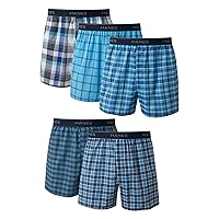 Hanes Men's Tagless Boxer Underwear, Exposed Waistband, Multi-packs Available