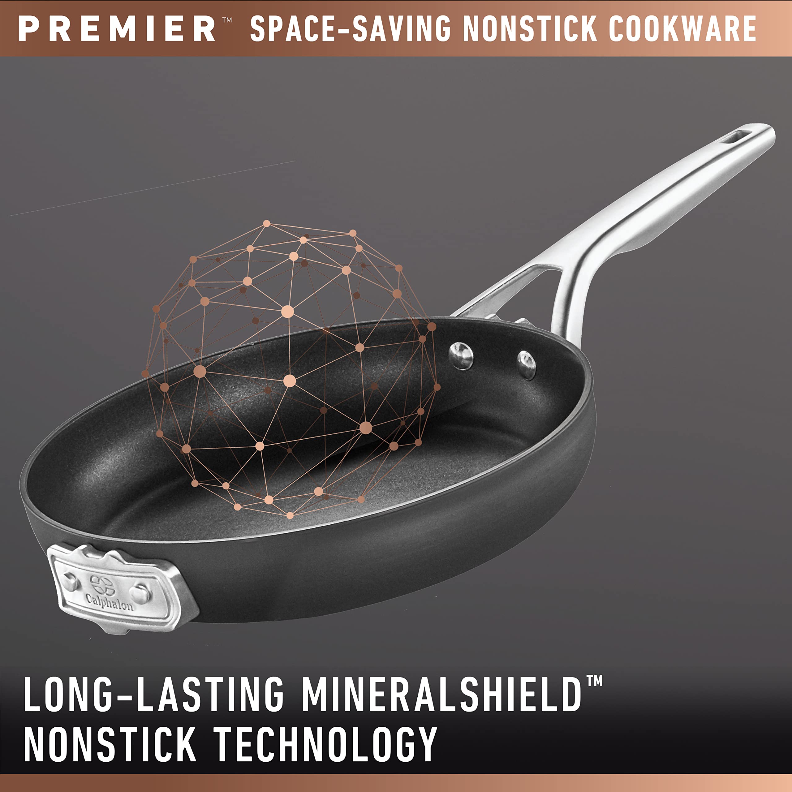Calphalon Premier Space-Saving Hard-Anodized Nonstick, 2.5-Quart Sauce Pan with Lid