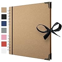 Scrapbook Album 60 Pages (8 x 8 Inch) Brown Thick 200gsm Kraft Paper, Photo Album Scrapbook, Memory Book - Ideal for Your Scrapbooking Albums Art & Craft Projects