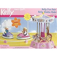 Mattel Kelly Fun Fair Kelly Kiddie Rides Playset w 2 x Thrilling Bumper Cars & Carnival Style Carousel (2000)