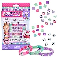 Cool Maker PopStyle Bracelet Maker Expansion Pack, 50+ Gem Beads for Bracelets, Makes 3, Bracelet Making Kit, DIY Arts & Crafts Kids Toys for Girls