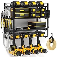 Power Tool Organizer Wall Mount, Heavy Duty Drill Holder, Garage Tool Organizer and Storage, Suitable Tool Rack for Tool Room, Workshop, Garage, Utility Storage Rack for Cordless Drill