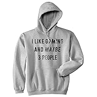 Crazy Dog T-Shirts I Like Gaming And Maybe 3 People Hoodie Funny Nerdy Video Game Sweatshirt