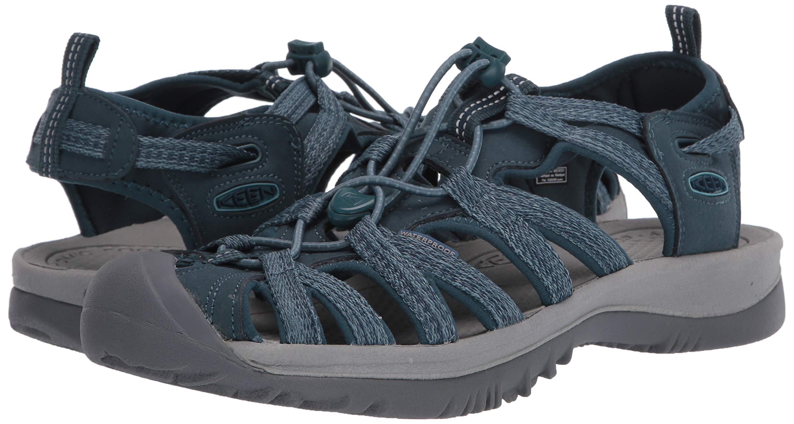 KEEN Women's Whisper Closed Toe Sport Sandals, Smoke Blue, 10 US
