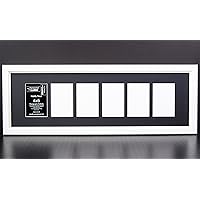 [10x32wh-b] 6 Opening White Picture Frame Holds 4x6 Media with Black Collage Mat and Glass