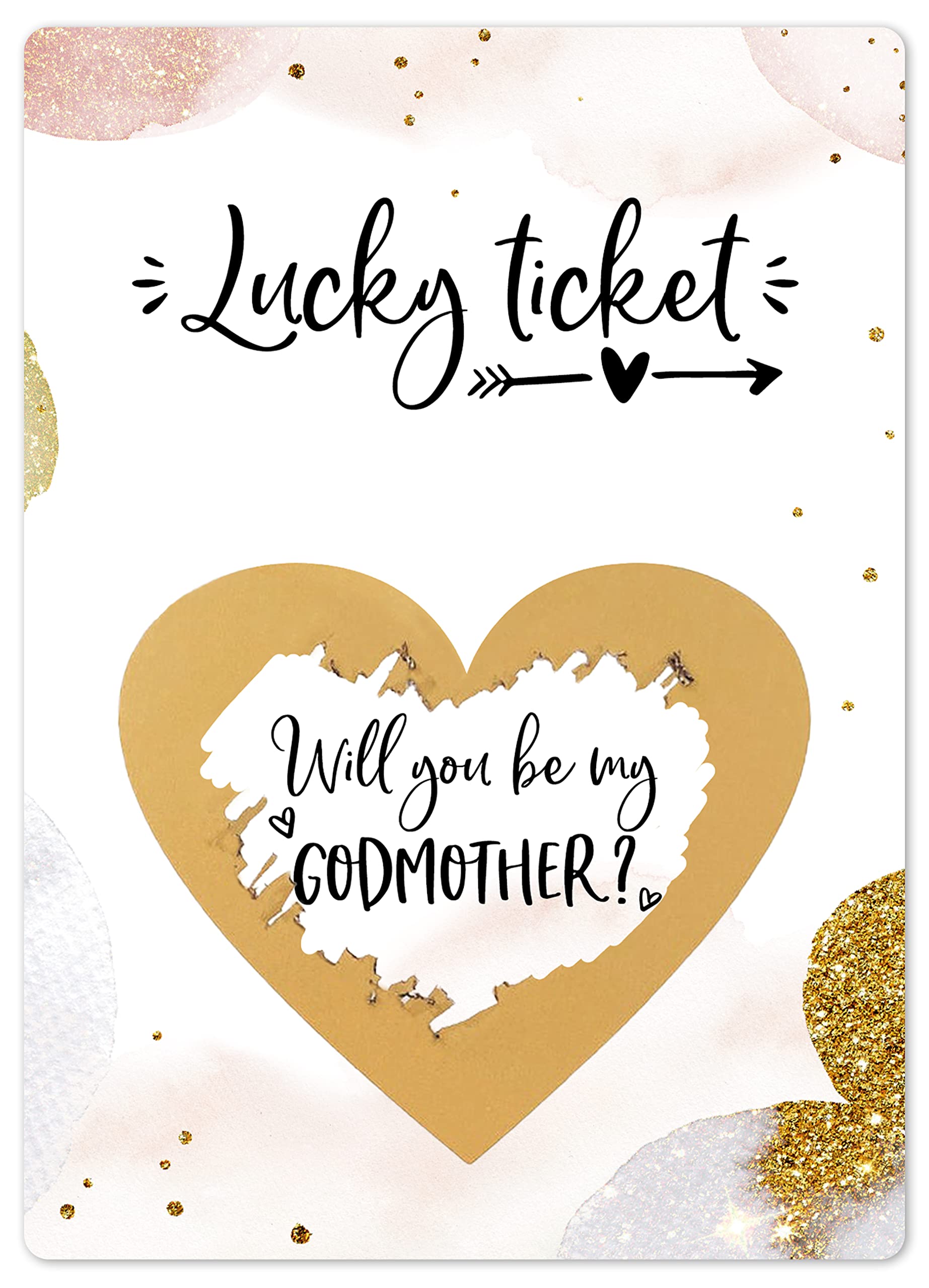 Joli Coon Will you be my godmother scratch off card - Godmother proposal scratch off card