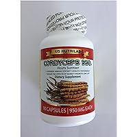 Cordyceps 950 USDA Organic - 2 Packs of 90 Vegetarian Capsules (950 mg Each)