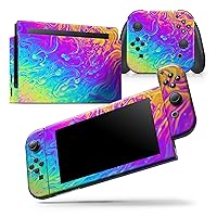 Compatible with Nintendo Switch Console Bundle Skin Decal Protective Scratch-Resistant Removable Vinyl Wrap Cover - Neon Color Fushion V2