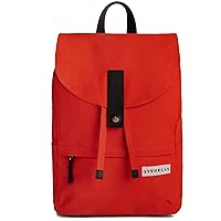 Hagen Backpack - 20 L Organic Cotton Italian Leather 16” Inch Laptop Bag For Men and Women (Tangerine Tango)